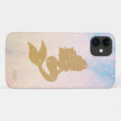 *~* Blaurosa Sparkle Gold Glitzer Mermaid Initial Case-Mate iPhone Hülle (Rückseite (Horizontal))