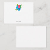 Blaurosa Stiefmütterchen Mitteilungskarte (Vorne/Hinten)