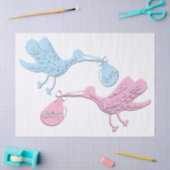 Blaurosa Storchen Seidenpapier (Basteln)