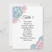 Blaurosa Sukkulente. Hochzeitssitzpläne Einladung (Vorderseite)