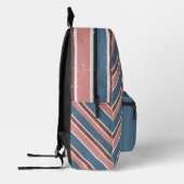 Blaurosa und braune Diagonalstreifen Bedruckter Rucksack (Links)