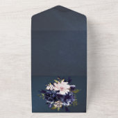 Blaurosa und Goldvorlage All In One Einladung (Außenbereich)