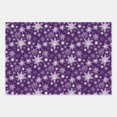 Blaurosa und Lila Schneeflocken Geschenkpapier Set (Vorderseite 3)