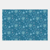 Blaurosa und Lila Schneeflocken Geschenkpapier Set (Vorderseite 2)