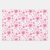 Blaurosa und Lila Schneeflocken Geschenkpapier Set (Vorderseite)