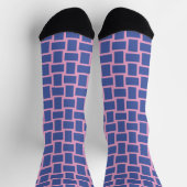 Blaurosa Weblockenmuster Socken (Oben)