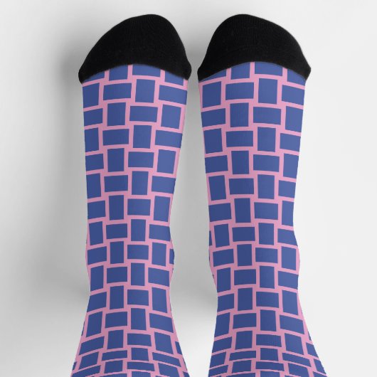 Blaurosa Weblockenmuster Socken (Oben)