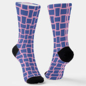 Blaurosa Weblockenmuster Socken (Gewinkelt)