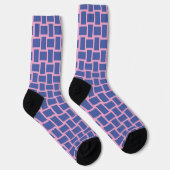 Blaurosa Weblockenmuster Socken (Rechts)