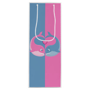 Blaurosa Weinbeutel Geschenktüte Für Weinflaschen