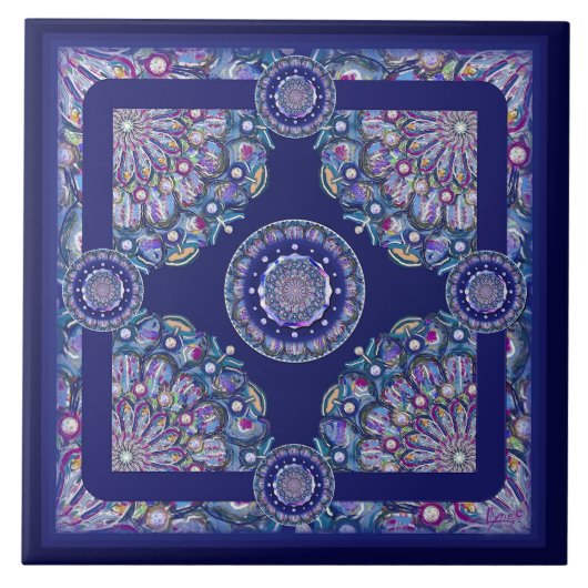 Blaurosass Fliese (Vorderseite)