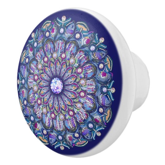 Blaurosass Keramikknauf (Rechts)