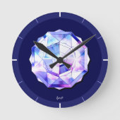 Blaurosass Runde Wanduhr (Vorderseite)