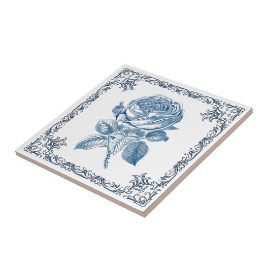 Blaurose Fliese (Seite)