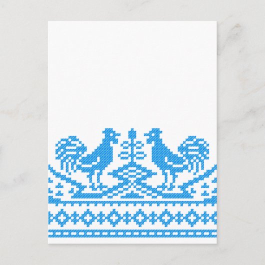 Blauroster-Kreuzstich Postkarte (Vorderseite)