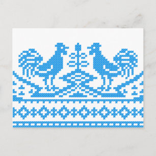 Blauroster-Kreuzstich Postkarte