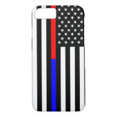 Blaurot-dünne Linie Polizei Feuerwehr Symbol usa Case-Mate iPhone Hülle (Rückseite)