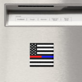 Blaurot-dünne Linie Polizei Feuerwehr Symbol usa Magnet (In Situ (Geschirrspüler))
