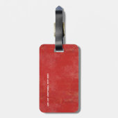 Blaurot - moderne Streifenreise Gepäckanhänger (Rückseite vertikal)