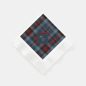 Blaurot-schwarz-keltisches Tartan-Muster Serviette (Ecke)