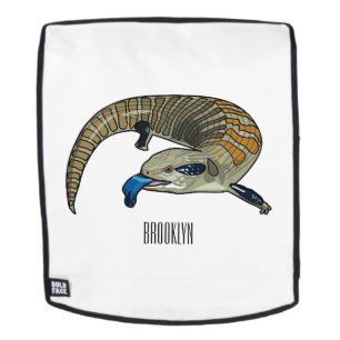 Blaurzeckenskink Cartoon-Illustration Rucksack