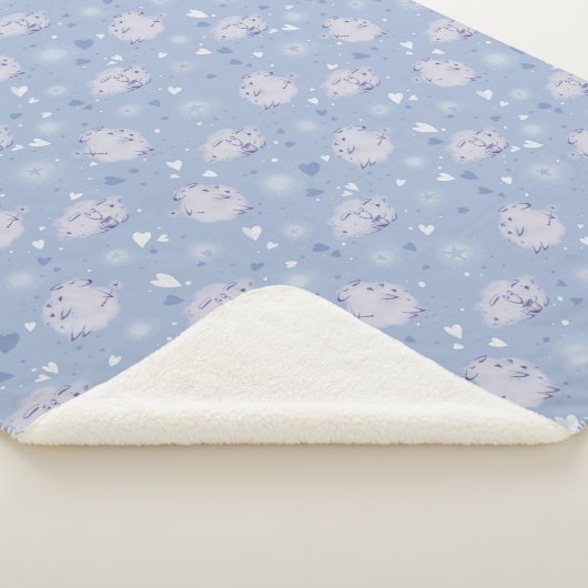 Blauschaf Kawaii Muster Sherpa-Fleece-Decke Sherpadecke (3/4)