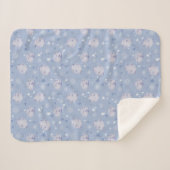 Blauschaf Kawaii Muster Sherpa-Fleece-Decke Sherpadecke (Vorderseite (Horizontal))