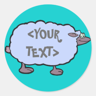 Blauschaf, <YOUR TEXT> Runder Aufkleber