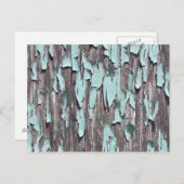 Blauschälfarbe auf Holz Postkarte (Vorne/Hinten)