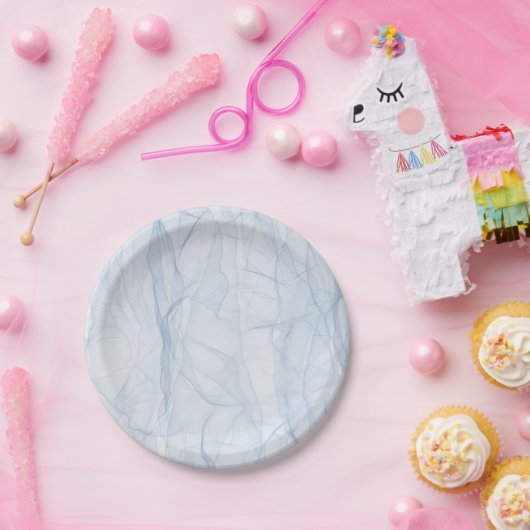 Blauschattenmuster Pappteller (Party)