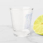 Blauschattenmuster Schnapsglas (Links)