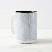 Blauschattenmuster Zweifarbige Tasse (Vorderseite Links)