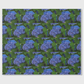 Blauschattierungen - Blaues Hydrangea Geschenkpapier (Flach)