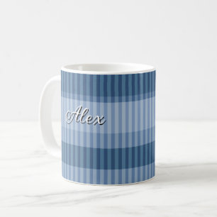 Blauschattierungen gestreift kaffeetasse
