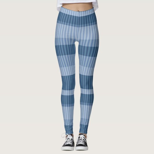 Blauschattierungen gestreift leggings (Vorderseite)