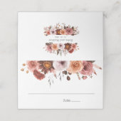 Blauschiefer, Burgund und Blütenblüte, Hochzeit Platzkarte (Außenseite Aufgefaltet)