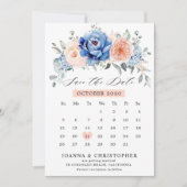 Blauschiefer-Dusty-Blush-Kalender Save the Date (Vorderseite)