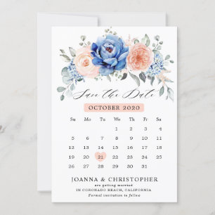Blauschiefer-Dusty-Blush-Kalender Save the Date