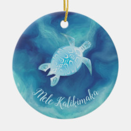 Blauschildkröte | Mele Kalikimaka Hawaiianische We Keramik Ornament
