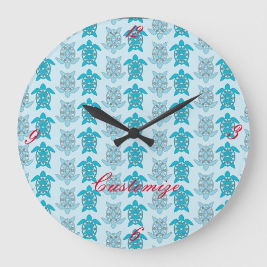 Blauschildkröten Schwimmen Thunder_Cove Große Wanduhr (Vorderseite)