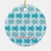 Blauschildkröten schwimmen Thunder_Cove Keramik Ornament (Hinten)