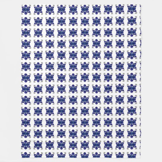 Blauschildkrötenmuster Fleecedecke (Vorderseite)