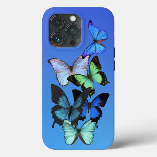 Blauschimmernde Schmetterlinge Case-Mate iPhone Hülle (Rückseite)