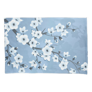 Blauschimmerndes Kirschblossom Kissenbezug