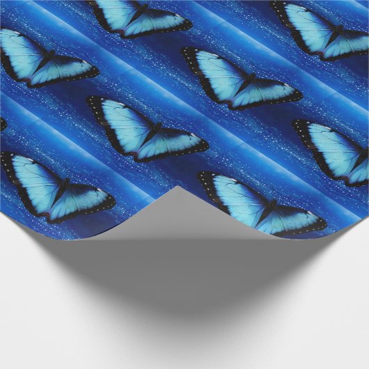 Blauschmetterling bezaubern geschenkpapier (Ecke)