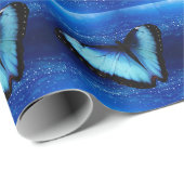 Blauschmetterling bezaubern geschenkpapier (Rolleneckpunkt)