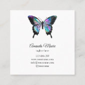 Blauschmetterling-Rettungsassistent Holograph Opal Quadratische Visitenkarte (Rückseite)