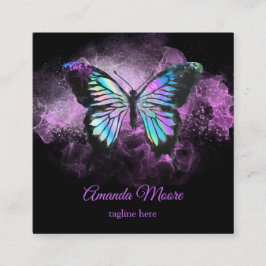Blauschmetterling-Rettungsassistent Holograph Opal Quadratische Visitenkarte