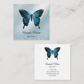 Blauschmetterling-Rettungsassistent Holograph Squa Quadratische Visitenkarte (Vorne/Hinten)