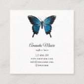 Blauschmetterling-Rettungsassistent Holograph Squa Quadratische Visitenkarte (Rückseite)